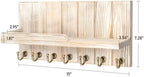 Rebee Vision Key Holder Wall Mount with 7 Hooks for Entryway, Natural Wood - Image 5
