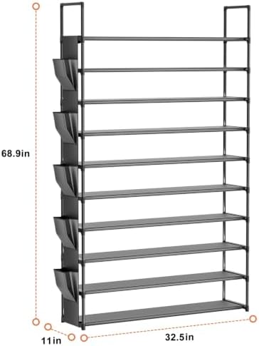 OYREL Tall 10 Tier Shoe Rack Organizer 40-50 Pairs Large Storage - Image 3