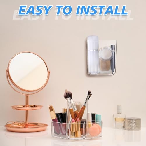 Suzile 6 Pack Wall Mount Organizer Acrylic File Holder Adhesive Cabinet Door Organizer Wall Mounted Storage Box for Office Kitchen Bathroom Bedroom Garage Craft Room Collection(Small) - Image 3