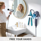 Hair Dryer Holder Wall Mounted, Hair Straightener Holder, Blow Dryer Holder Adhesive, Hair Tool Organizer for Flat Iron, Hairdryer, Curling Iron Holder for Bathroom Vanity Barber Shop (Silver) - Image 6