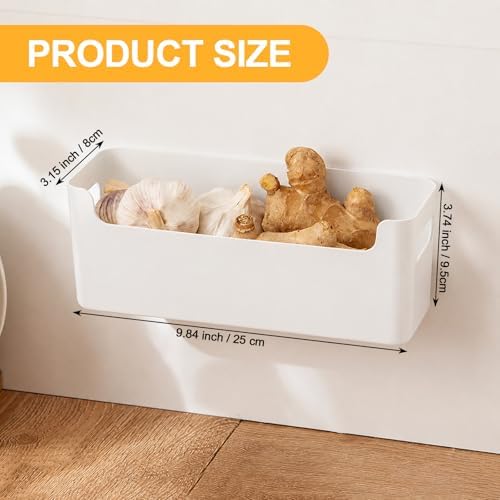 3 Pcs Kitchen Cabinet Door Organizer, Adhesive Mount Inside Cabinet Door Storage, Under Sink Storage Shelf for Kitchen,Bathroom,Office (White) - Image 2