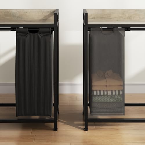 Herture Laundry Hampers with Shelf, Laundry Basket 3 Section, 3 x 15.87 Gal - Image 5