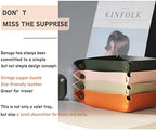 Foldable Leather Catchall Tray, Jewelry Organizer for Travel, Nightstand, Home or Office (Orange-S) - Image 7