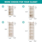 YOUDENOVA Hanging Closet Organizer and Storage for Clothes, 5-Shelf, Beige | Locker/RV/Camper Organizer, 2 Side Pockets, Hanging Shelves for Small Closet, Dorm Room Essentials for Guys, Non-woven Fabric - Image 5