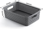 [ 12 Pack ] Plastic Storage Baskets - Small Pantry Organization and Storage Bins - Household Organizers for Laundry Room, Bathrooms, Bedrooms, Kitchens, Cabinets, Countertops, Under Sink or On Shelve - Image 3
