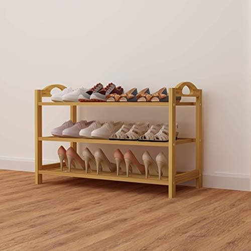 UDEAR Bamboo Shoe Rack 3-Tier Shoe Storage Organizer Entryway Shoe Shelf - Image 4