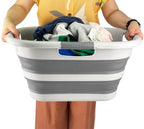 SAMMART Pack of 2 Collapsible Plastic Laundry Basket & Clothes Hamper, Comfort Non-Slip Handle, Foldable Storage Organizer with Space Saving Design, Portable Pop Up Container for Indoor and Outdoor - Image 6