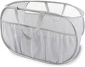 Collapsible Laundry Baskets, Upgrade Pop Up Laundry Hamper with Convenient Bags, Foldable Laundry Basket Mesh Light Weight, Easy to Carry Clothes Hampers for Laundry, Dorm, Toys, Travel Grey by BATTOO