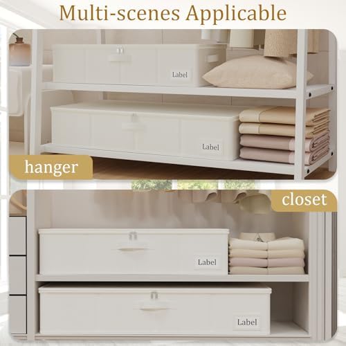 Yawinhe 27L UnderBed Storage Containers,4 Pack Closet Organizers,Beige - Image 4