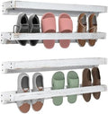 Nisorpa 30 Inch Shabby White Washed Wood Hanging Shoe Rack，Set of 4 by Nisorpa