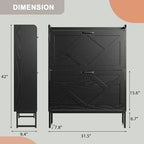 Nicetree Shoe Storage Cabinet with 2 Flip Drawers, Entryway Cabinet, Black - Image 2