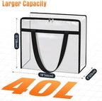 8 Packs 40L Clear Under Bed Storage Containers, Large Clothes Storage Bags - Image 2