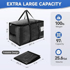 CONGREGATE 8-Pack packing bags for moving with Zippers and Handles, Heavy Duty Storage Handbags for Space Saving, Made of PE, 97 Liters/25.6 Gallons (28.7 Inch x 13.7 Inch x 15 Inch) - Image 6