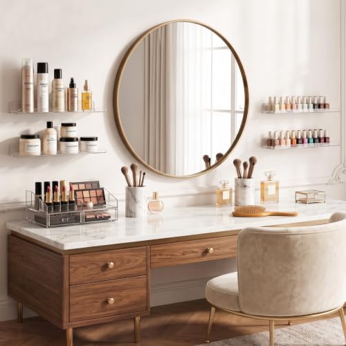 Lifewit Acrylic Floating Shelves for Bathroom 14" Clear, 2 Pack - Image 2