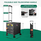 FELICON SELORSS Folding Utility Cart Portable Rolling Crate Handcart-Black - Image 4