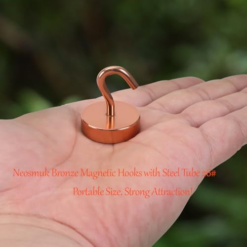Neosmuk Magnetic Hooks Steel Tube Design for Cruise,80lb+ Bronze,10 Pack - Image 2
