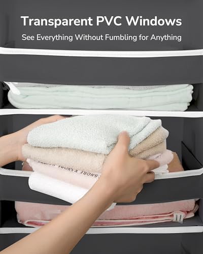 ULG Over The Door Organizer with 6 Large Pockets 12 Side Pockets, 50lbs Weight Capacity Door Hanging Organizer for Bedroom, Bathroom, Pantry, Nursery Storage, Dark Gray - Image 4