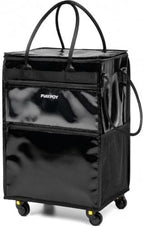 Rolling Grocery Bag with Wheels, 67L Foldable Shopping Cart Bag with Wide Shoulder Straps, 5 Detachable Wheels, Buckle Storage Strap, Large Reusable Utility Tote for Groceries(Black, Medium) by Unknown