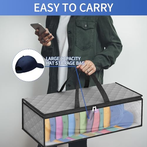 Fixwal Hat Storage Bags 2 Pack Baseball Caps Organizer Rack Holds 20 Hats - Image 4