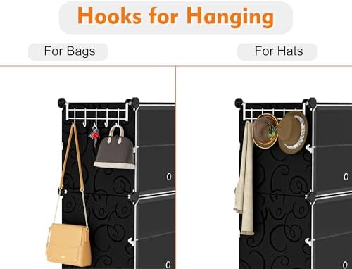 HOMIDEC Shoe Rack Organizer 16 Pair Modular Shoe Storage Cabinet for Closet | PP Plastic, Sturdy Steel Frame, Waterproof, Dustproof, Easy Clean, Shoe Shelves for Closet Garage Hallway Bedroom Entryway - Image 5