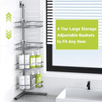 Standing Corner Shower Caddy - Rustproof Bathroom Shower Stand Shelf - Image 3