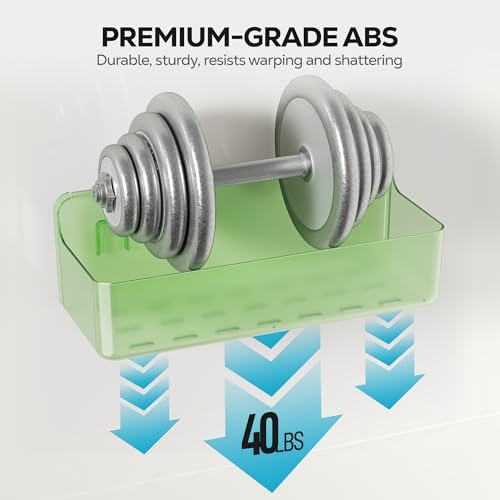 Nieifi Adhesive Shower Shelves, Green, 5 Pieces - Image 7