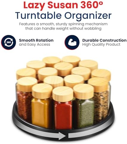 Oizeir 10 Inch Lazy Susan (Set of 4) - Non-Skid Turntable for Cabinet to Maximize Storage and Simplify Accessibility in Kitchen, Bathroom, and Pantry Spaces (Black) - Image 2
