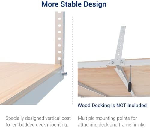 FLEXIMOUNTS 4x8 Overhead Garage Storage Rack, Without Decking, White - Image 5