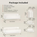 Orimade Shower Caddy 5-Pack, No-Drill Adhesive Shelves for Bathroom, Rustproof ABS Storage Organizer Set, Clear - Image 7