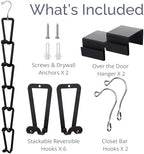 TERRA HOME Purse Hanger Closet Organizer Improved Design Bag Chain Hooks for Wall - Compact, Efficient Storage Solution for Bags, Purses, More as Over the Door, in Your Closett or Wall Mount - Image 4