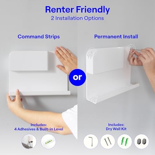 WallShelfie Bedside Wall Organizer & Dorm Decor for Dorm Room - 2.0, White - Image 6
