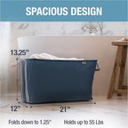 Collapsible Laundry Basket LUXE (300D) - Navy Noir/Cream (2PK) - Image 3