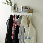 Entrance Coat Rack ，Coat Hooks, Wall-Mounted Wooden Hook Rack, Wall-Mounted Shelves are Very Suitable (White Color Finish—A-2) by CreatedOn2005