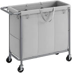 SONGMICS Laundry Basket with Wheels, 3-Section, 52.7 Gallons (199.5 L) by Unknown