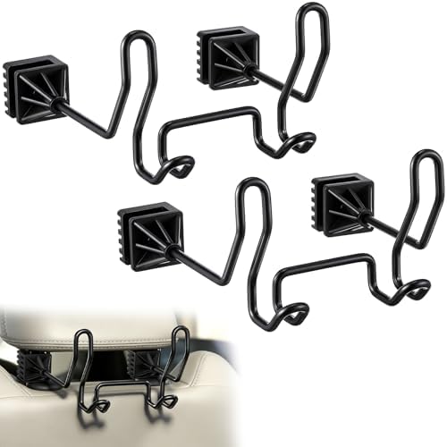 Hard Hat Holder for Truck Car Helmet Organizer, Double Hooks, Black, 2 Pcs by Clickhere