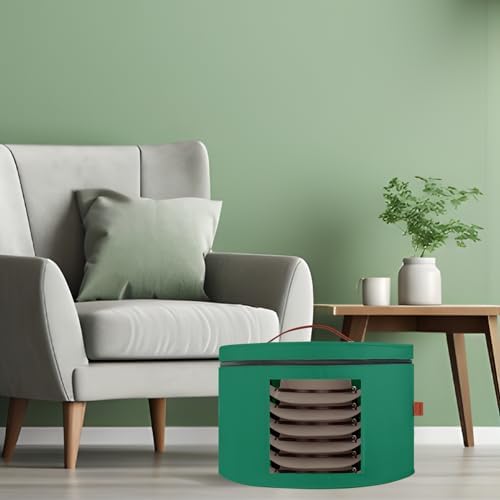 Samplife Hat Box,Hat Storage Box,Stackable Round Brim Hats Organizer Bag Container for Closet,Travel Hat Boxes for Women, Cowboy Hat Organizer, FoldableTravel Cap Boxes (08-Green, 16.5" D x 10.5" H) - Image 6