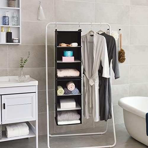 GRANNY SAYS 6-Shelf Hanging Closet Organizer, Foldable Storage, Black | Separable to 2 Pack 3-Shelf Hanging Shelves, No-Sag Support, Keeps Clothes Neat, Folds Flat, Fits RV, Dorm & Small Closets - Image 5