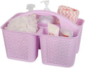 Plastic Portable Shower Caddy with Handle, 3 Compartments, Light Purple by UUJOLY