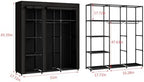 SORCEDAS Portable Closet Wardrobe with Hanging Rods Shelves Clothes Storage - Image 5