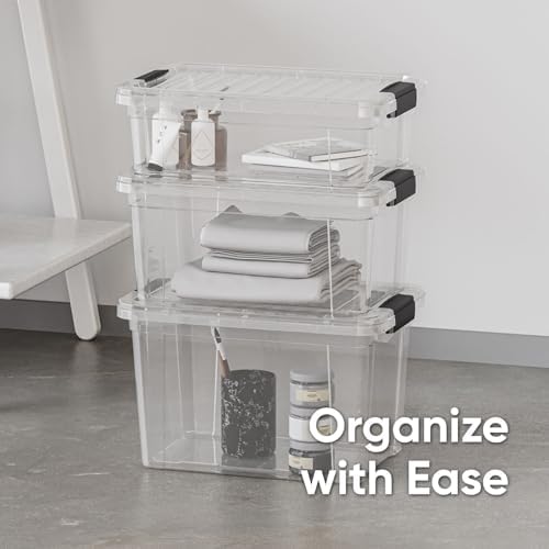 Superio 8.7 Quart Clear Plastic Storage Boxes with Lids, Stackable Organizer Containers, BPA-Free Storage Bins for Home, Office, School & Dorm, 5 Pack - Image 6