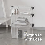 Superio 8.7 Quart Clear Plastic Storage Boxes with Lids, Stackable Organizer Containers, BPA-Free Storage Bins for Home, Office, School & Dorm, 3 Pack - Image 6