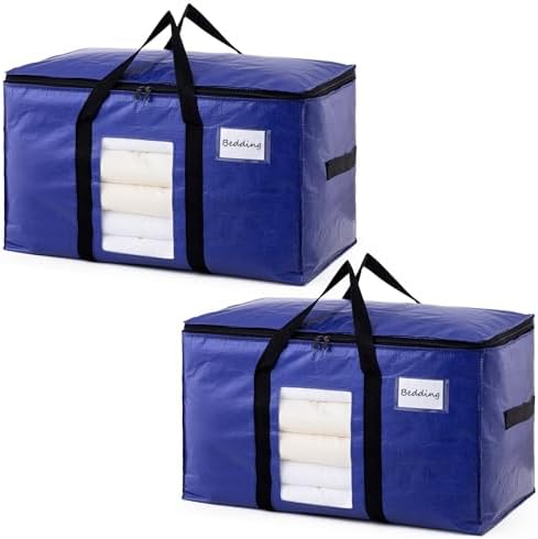 TAILI 2 Pack Dark Blue XXL Moving Bags,Storage Bags with Visible Window by TAILI