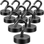 Neosmuk Magnetic Hooks Steel Tube Design for Cruise,40lb+ Black,10 Pack by Neosmuk
