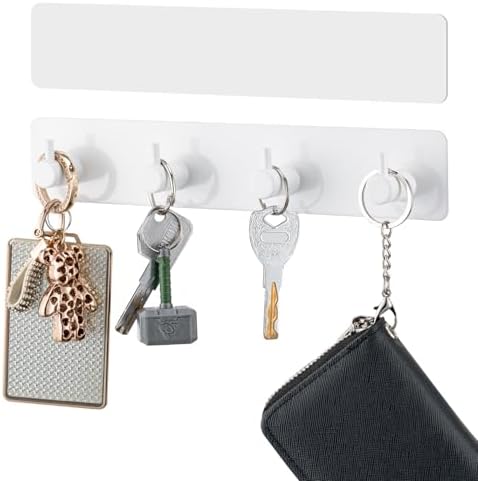 Key Holder with 4 Hooks,Adhesive Key Hanger Organizer for Wall Mount by Unknown