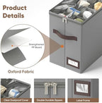 OIAHOMY 4 Pack Shoe Organizer for Closet, Foldable Shoe Storage Bins with Adjustable Dividers, Stackable Oxford Cloth Sneaker Boxes for Entryway Bedroom, Fits Up to 32 Pairs, Grey - Image 4