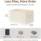 StorageWorks Closet Storage Bins, Beige (NaturWeave Fabric), Large, 3-Pack - Image 3