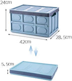 Lidded Storage Bins 2 Pack 30L Collapsible Storage Box Crates Plastic Tote Storage Box Container Stackable Folding Utility Crates for Clothes, Toy, Books ,Snack, Shoe, and Grocery Storage Bin-Blue - Image 5