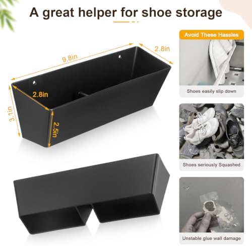 Novabright 10 Pack Wall Mounted Shoes Rack Storage with Sticky Strips Plastic Hanging Shoes Holder Organizer for Entryway Closet Bathroom Door RV Camper Sandals Sneakers Slippers, Black - Image 2