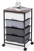 SYKIARIOL Utility Cart with 4 Drawers, Light Grey by SYKIARIOL
