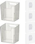 Lae Nuvole 2 Pack Adhesive Wall Storage Bins, Cabinet Door Organizer, Clear by LaeNuvole